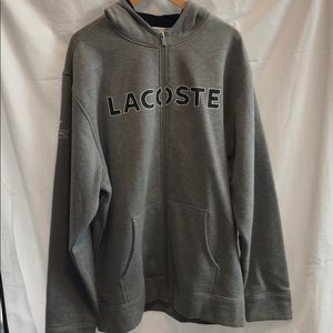 Lacoste Grey Zip up Sweatshirt - Size 9 XXL